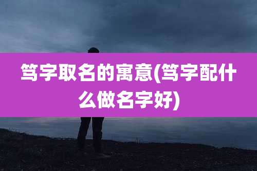 笃字取名的寓意(笃字配什么做名字好)