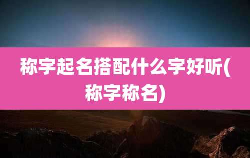 称字起名搭配什么字好听(称字称名)