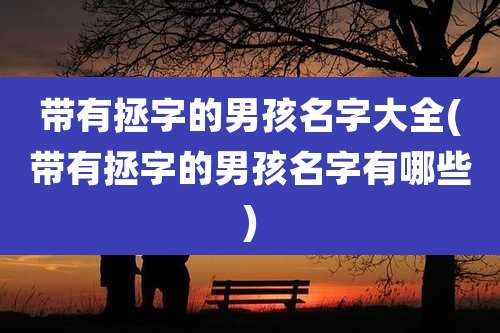 带有拯字的男孩名字大全(带有拯字的男孩名字有哪些)