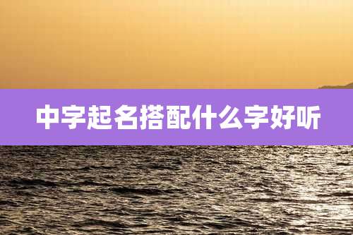 中字起名搭配什么字好听