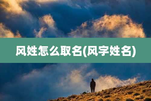 风姓怎么取名(风字姓名)