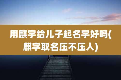 用麒字给儿子起名字好吗(麒字取名压不压人)