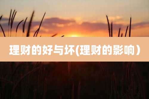 理财的好与坏(理财的影响)