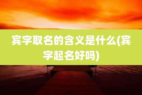 宾字取名的含义是什么(宾字起名好吗)