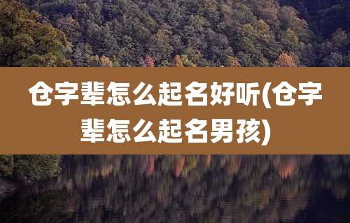 仓字辈怎么起名好听(仓字辈怎么起名男孩)