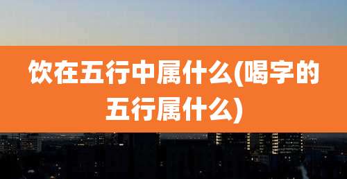 饮在五行中属什么(喝字的五行属什么)