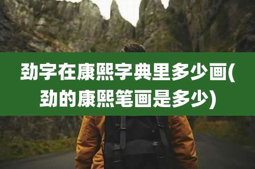 劲字在康熙字典里多少画(劲的康熙笔画是多少)