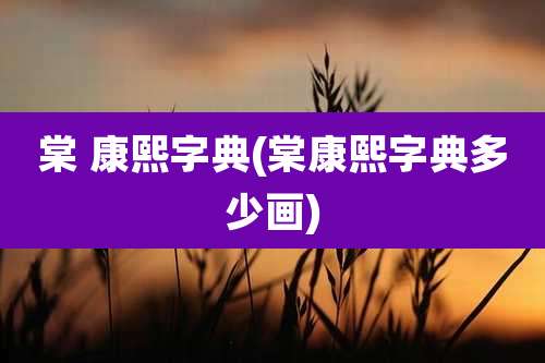 棠 康熙字典(棠康熙字典多少画)