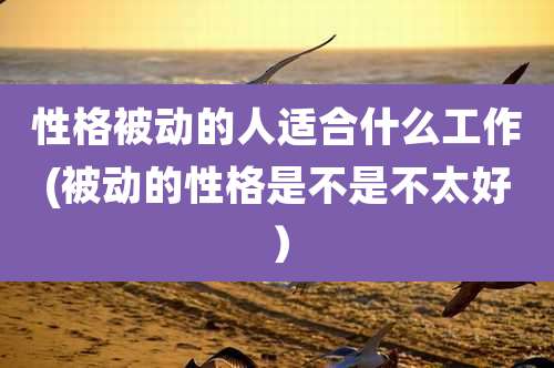 性格被动的人适合什么工作(被动的性格是不是不太好)
