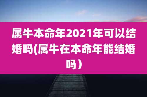 属牛本命年2021年可以结婚吗(属牛在本命年能结婚吗)