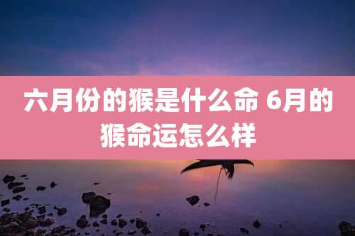六月份的猴是什么命 6月的猴命运怎么样