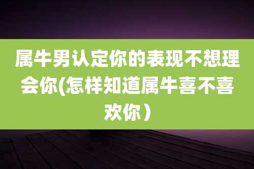 属牛男认定你的表现不想理会你(怎样知道属牛喜不喜欢你）