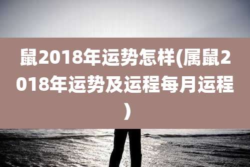 鼠2018年运势怎样(属鼠2018年运势及运程每月运程)