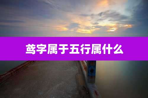 鸢字属于五行属什么