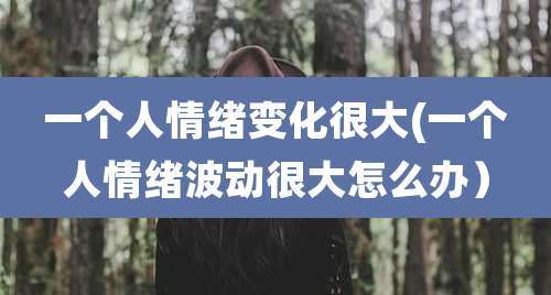 一个人情绪变化很大(一个人情绪波动很大怎么办)