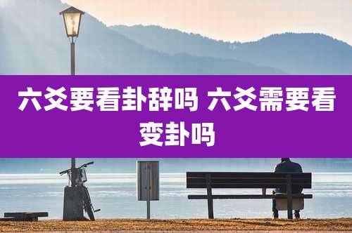 六爻要看卦辞吗 六爻需要看变卦吗