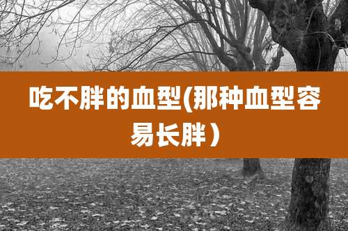 吃不胖的血型(那种血型容易长胖)
