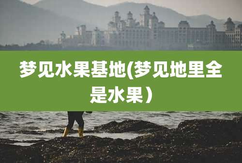 梦见水果基地(梦见地里全是水果）