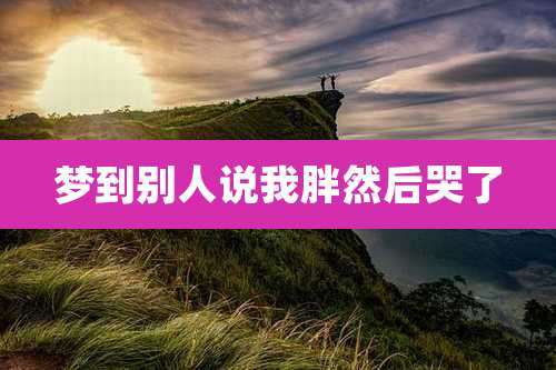 梦到别人说我胖然后哭了