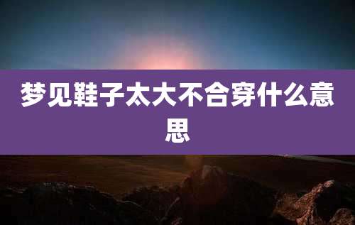 梦见鞋子太大不合穿什么意思