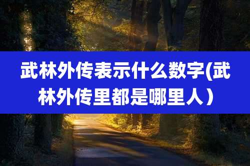 武林外传表示什么数字(武林外传里都是哪里人）