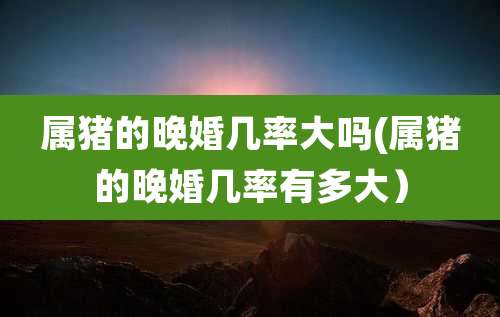 属猪的晚婚几率大吗(属猪的晚婚几率有多大）