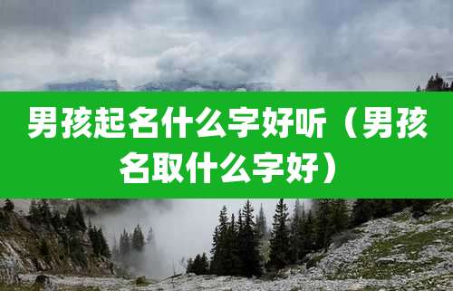 男孩起名什么字好听(男孩名取什么字好)