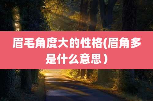 眉毛角度大的性格(眉角多是什么意思）