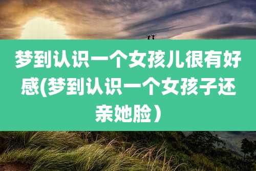 梦到认识一个女孩儿很有好感(梦到认识一个女孩子还亲她脸)