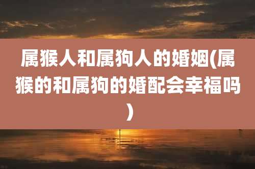 属猴人和属狗人的婚姻(属猴的和属狗的婚配会幸福吗)