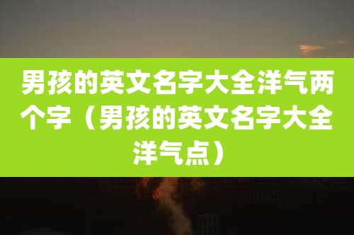 男孩的英文名字大全洋气两个字(男孩的英文名字大全洋气点)