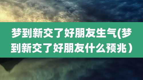 梦到新交了好朋友生气(梦到新交了好朋友什么预兆）