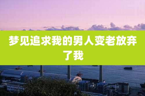 梦见追求我的男人变老放弃了我