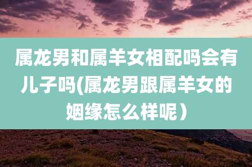 属龙男和属羊女相配吗会有儿子吗(属龙男跟属羊女的姻缘怎么样呢)