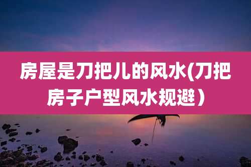 房屋是刀把儿的风水(刀把房子户型风水规避)