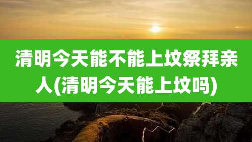 清明今天能不能上坟祭拜亲人(清明今天能上坟吗)
