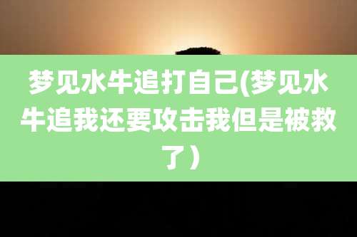 梦见水牛追打自己(梦见水牛追我还要攻击我但是被救了)