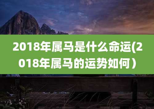 2018年属马是什么命运(2018年属马的运势如何)