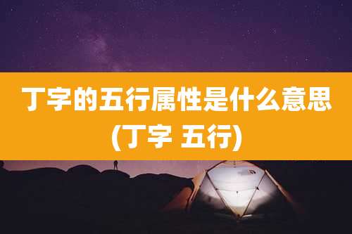 丁字的五行属性是什么意思(丁字 五行)