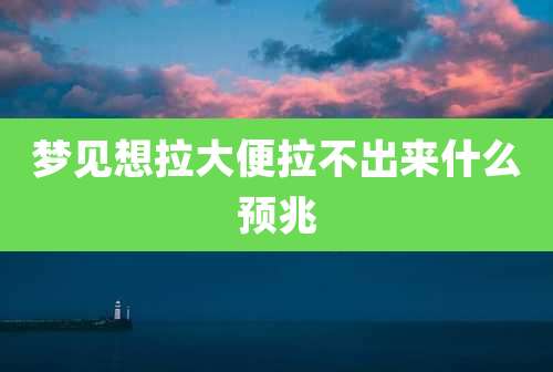 梦见想拉大便拉不出来什么预兆