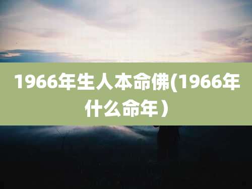 1966年生人本命佛(1966年什么命年）