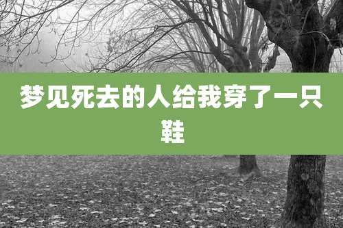 梦见死去的人给我穿了一只鞋