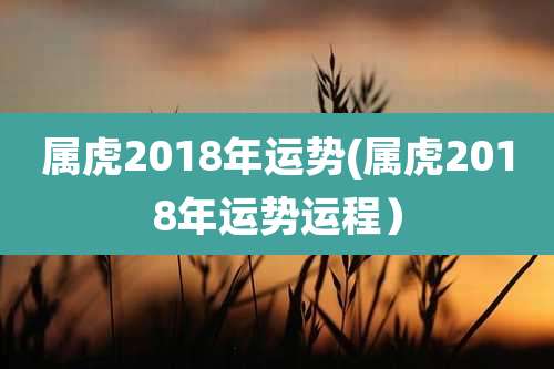 属虎2018年运势(属虎2018年运势运程)