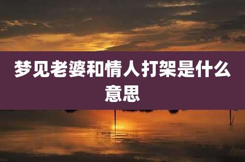 梦见老婆和情人打架是什么意思