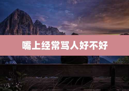 嘴上经常骂人好不好