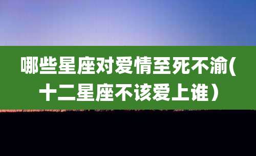 哪些星座对爱情至死不渝(十二星座不该爱上谁)