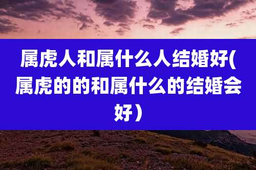 属虎人和属什么人结婚好(属虎的的和属什么的结婚会好)