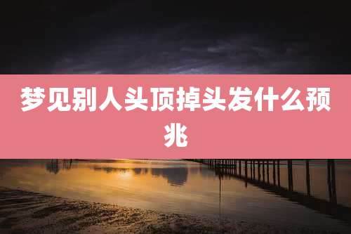 梦见别人头顶掉头发什么预兆