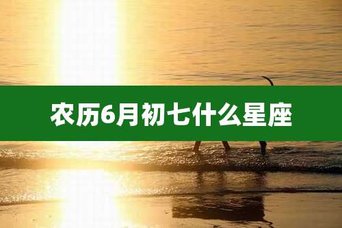 农历6月初七什么星座