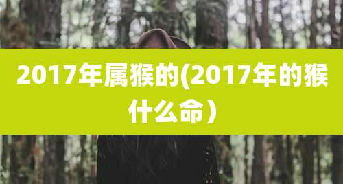 2017年属猴的(2017年的猴什么命）